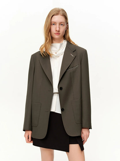 2026 Plus Size Spring New Women's Classic Oversized Blazer, Wide Shoulder Structured Jacket, Y2K Retro Office Chic Coat