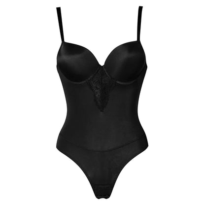 Fajas Underwear Body Shapers Women Shapewear Bodysuit Sexy Lace Open Crotch Lingerie V-collar with Bras