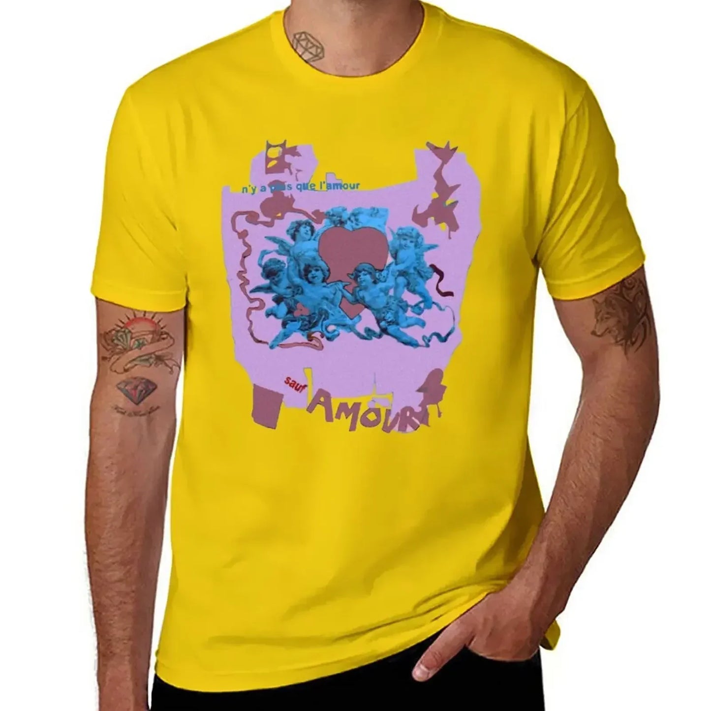 2025 new model Summer harajuku custom t shirt heavyweight Informal Beat It Amour 80s theme py blanks graphic tees mens graphic h