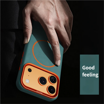 High-End Elephant Leather Texture Magnetic Phone Case for IPhone 17 Pro Max Air for Magsafe Wireless Charging Full Protect Cover