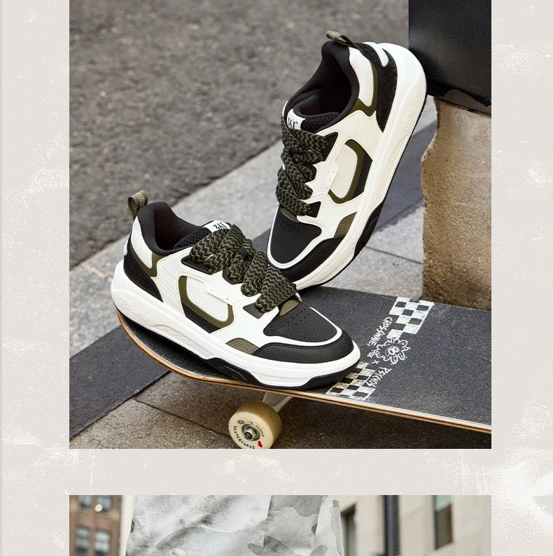 Men Board Shoes Synthetic Leather Upper Comfort Chunky Anti-slip Durable Commuter Sneakers Male 672616614