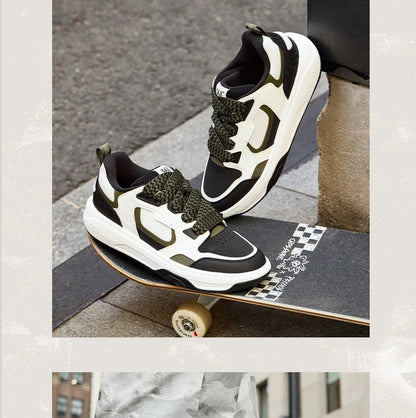 Men Board Shoes Synthetic Leather Upper Comfort Chunky Anti-slip Durable Commuter Sneakers Male 672616614