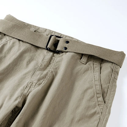 2026 Men's Cargo Pants Straight Leg Cotton Stretch Tactical Trouser Male Military Outdoor Camping Fishing Casual Work Wear Khaki