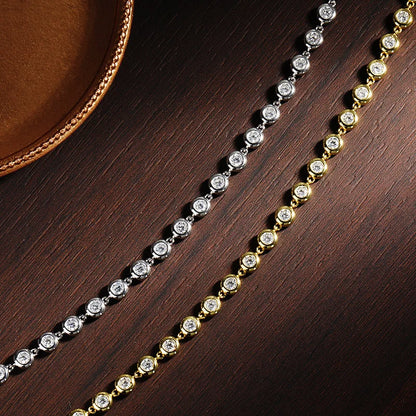 Full 3mm Round Moissanite Tennis Necklaces for Women GRA Certified s925 Sterling Silver 18k Dainty Lab Diamond Necklace