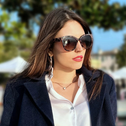 Fashion Cateye Polarized Sunglasses for Women - Oversized Sun Glasses UV400 Protection Retro Shades Designer Style