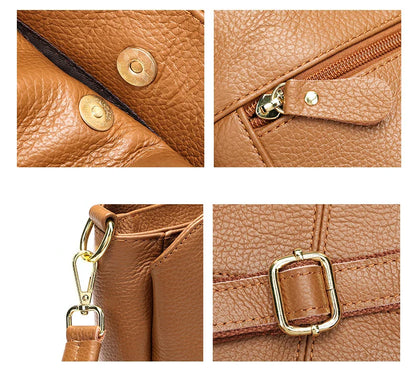 Genuine Leather Women Underarm Bag Versatile Shoulder Handbag Luxury Cowhide Female Crossbody Bag