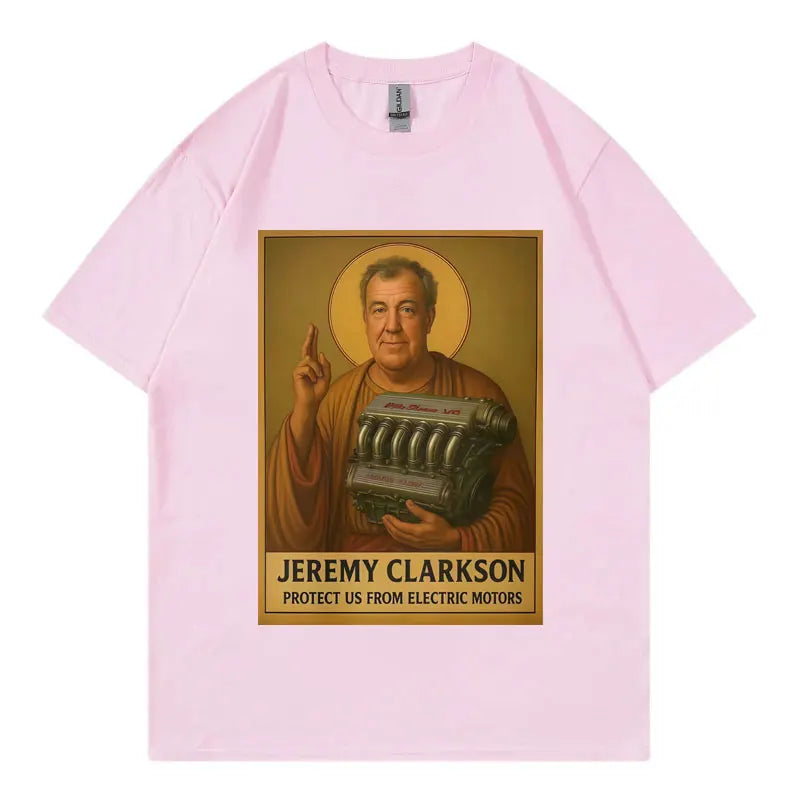 Jeremy Clarkson Protect Us From Electric Motors T-shirt Top Gear Funny Meme Graphic T Shirt Unisex Casual Fashion Loose T-shirts