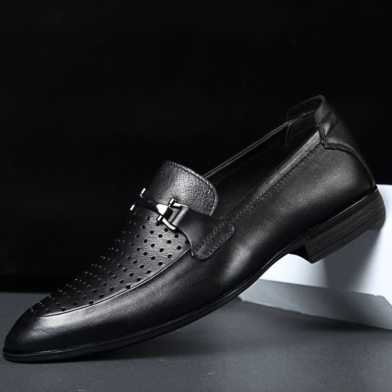 Italy Luxury Brand Fashion Men Casual Shoes Loafer Shoes Men Genuine Leather Slip-on Formal Shoes Moccasins Handmade Man Shoes
