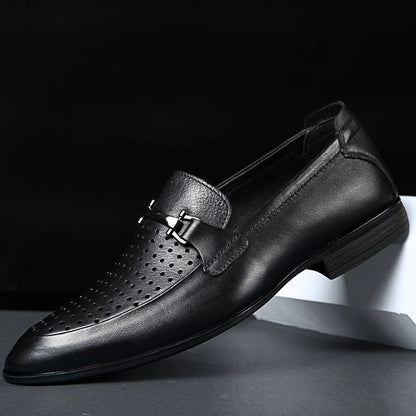 Italy Luxury Brand Fashion Men Casual Shoes Loafer Shoes Men Genuine Leather Slip-on Formal Shoes Moccasins Handmade Man Shoes