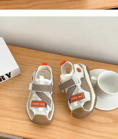 2026 Summer Kids Sandals for Boys Anti-slippery Sole Toddler Beach Shoes Hook&loop Baby Boys First Walkers Barefoot Casual Wear