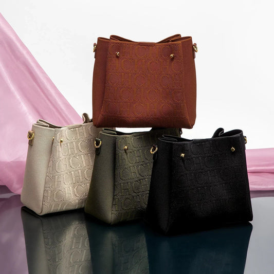 New Jacquard Letter Women Bucket Bag Wide Printed Strap Crossbody Purse Large Capacity Ladies Casual Daily Handbag Gift