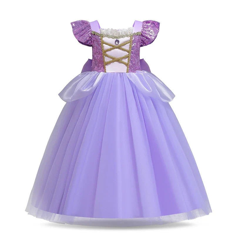 Girl Disney Rapunzel Dress Kids Tangled Disguise Children Carnival Princess Costume Birthday Party Gown Outfit Clothes Vestidos