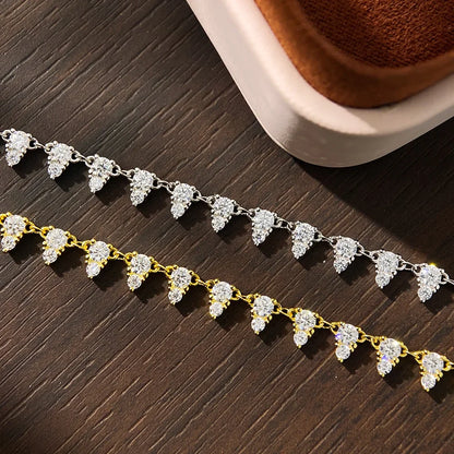 2mm/3mm D Color Moissanite Tennis Necklace s925 Sterling Silver 18inch Chain, Wedding Necklaces for Women Fine Jewelry