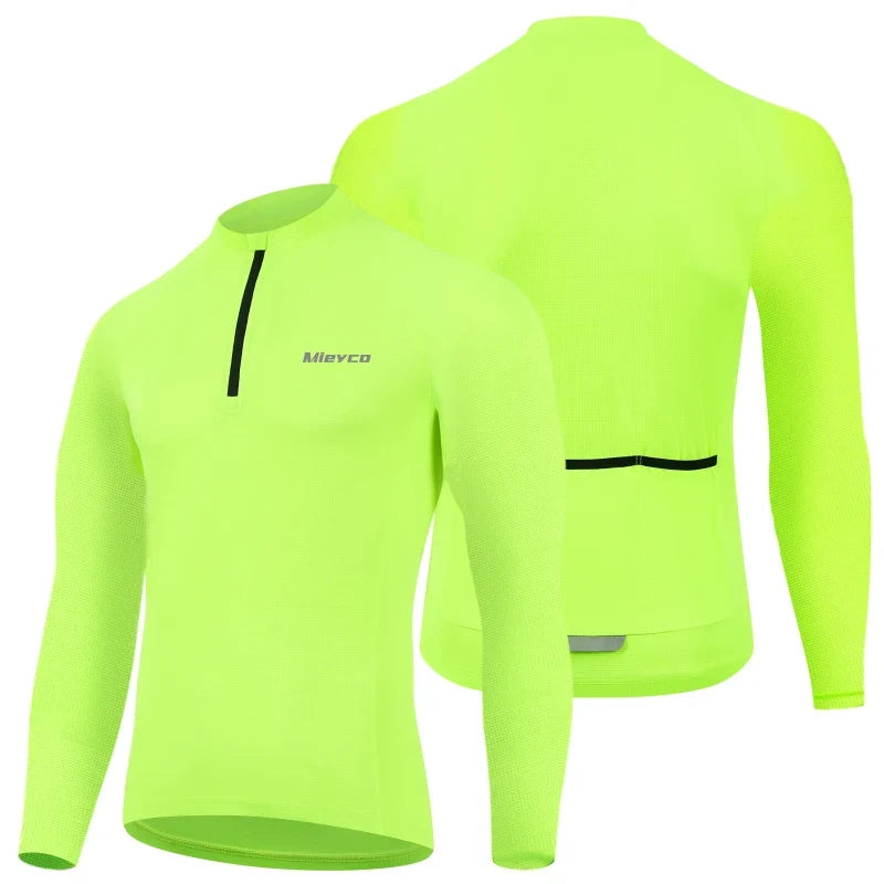 Men's Cycling Jersey Long Sleeve 3 Pockets Bike Arm Sun Protection Refreshing Breathable Maillott Long Sleeves Cycling Jersey