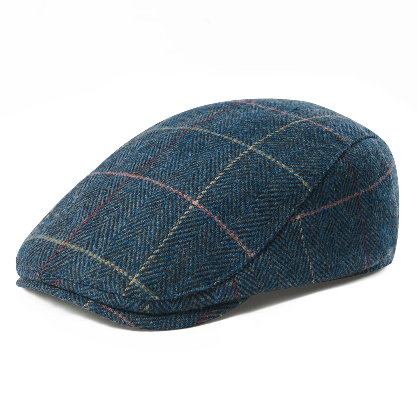 Men's Herringbone Flat Ivy Newsboy Hat Wool Blend Gatsby Cabbie Cap Winter Outdoor Hunting Cap