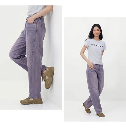 Semir Women Pants Denim Cotton Vintage Distressed Slit Wide Leg Curved Street Style Fashion Cool 2026 Summer Casual Wear Top