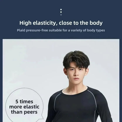 Men's Thermal Plush Base Layer Set Winter Thickened Running Trainning Quick Drying Clothes Fitness Tight Sports Men's Sweats Set