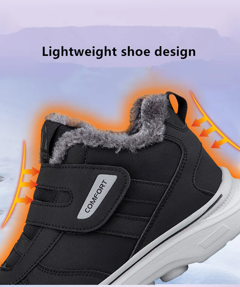 New Winter Men's Sneakers Thick Plush Warm Men's Snow Boots Lightweight Men's Ankle Boots Handmade Men's Outdoor Cotton Boots