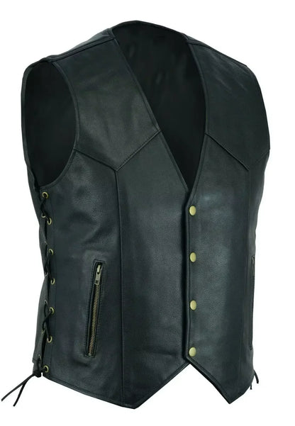 Vest Leather Punk Fashion Casual Coat Motorcycle Vest Men Solid Vest Fleet