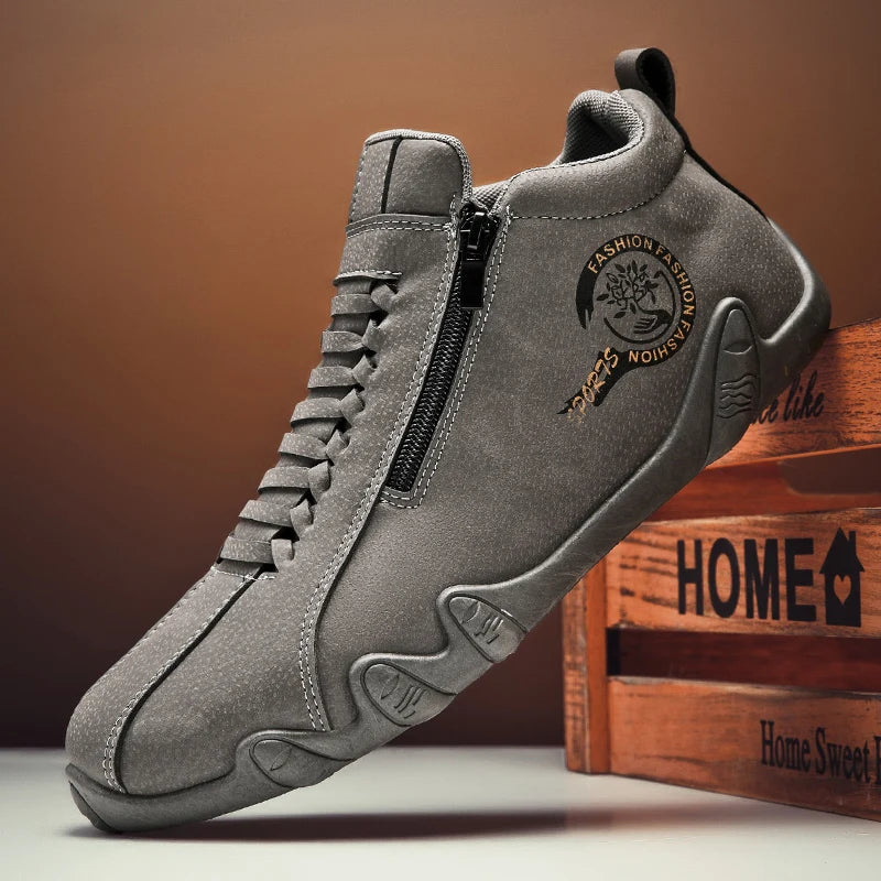 New Men's Ankle Boots Fashion Soft Sole High Top Sneakers Men Shoes Outdoor Versatile Loafers Comfortable Casual Walking Shoes