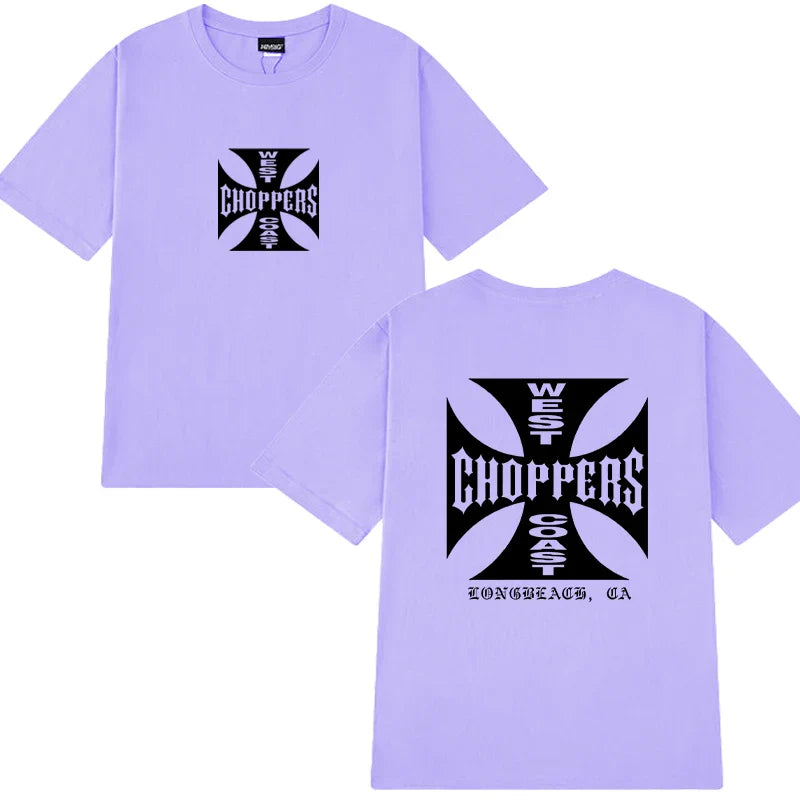 New in Summer Fashion Y2k T Shirts Men Women West Coast Choppers Print short sleeve T-shirt Unisex Casual 100% Cotton clothing