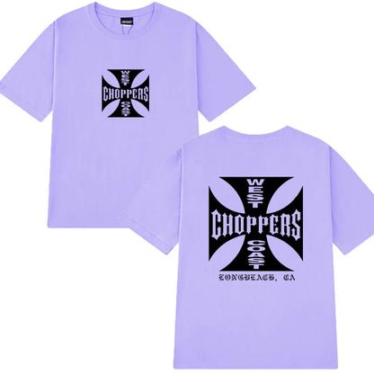 New in Summer Fashion Y2k T Shirts Men Women West Coast Choppers Print short sleeve T-shirt Unisex Casual 100% Cotton clothing