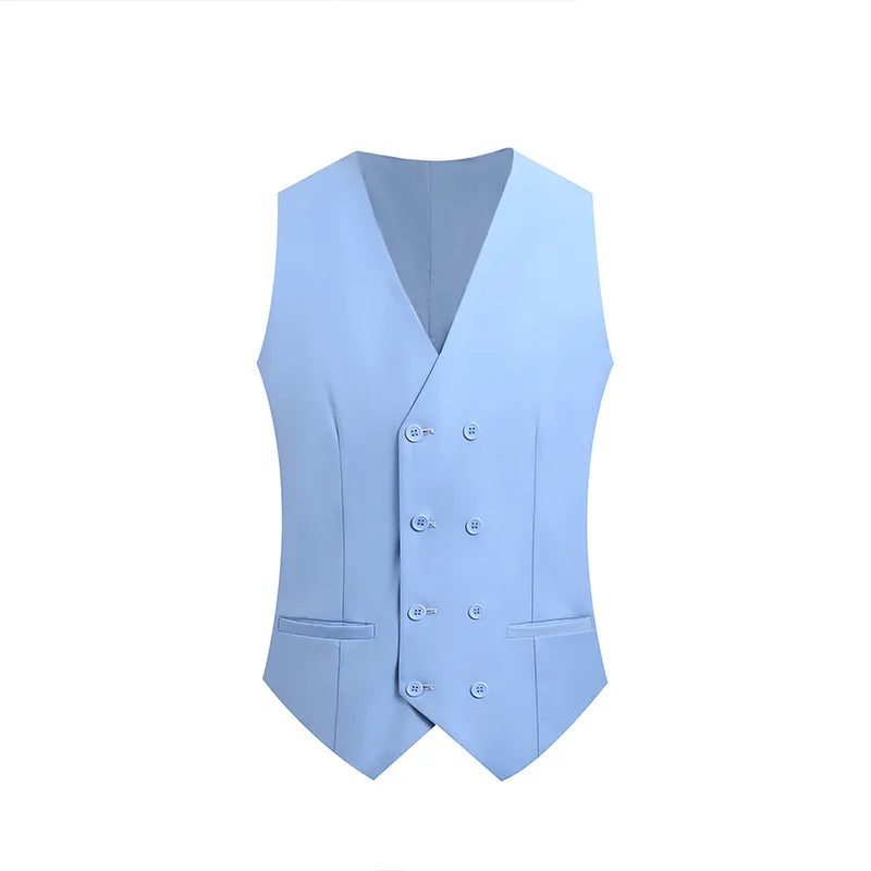 2026 men's dark green three piece suit, (Chinese size) slim fit jacket with vest and pants, wedding party set.