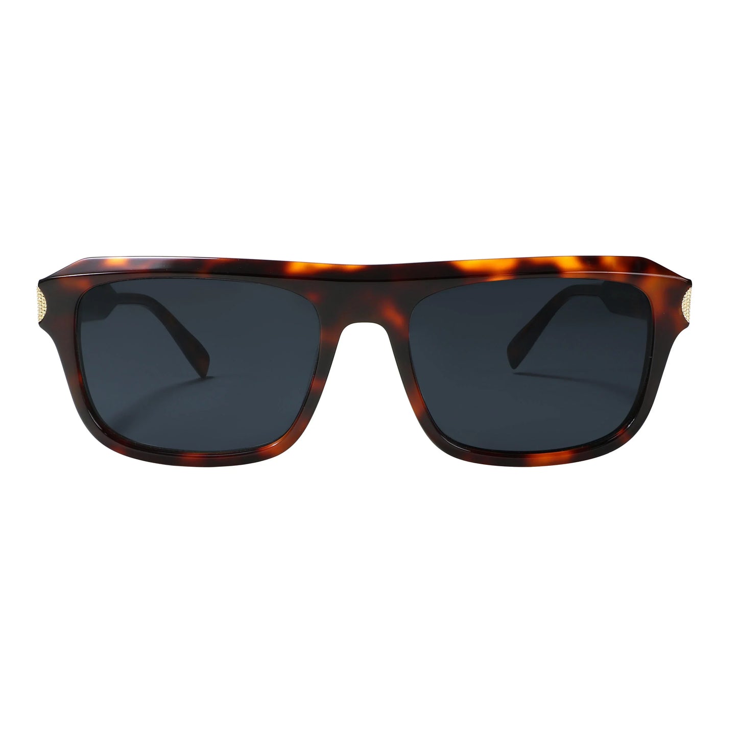 Tortoise Acetate Sunglasses Vintage Rivet Rectangle Frame UV Protection Unisex Retro Sun Glasses Fashion