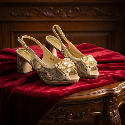 2026 Italian Luxury Rhinestone Taro Royal Blue Open Toe High Heel Shoe And Bag Set for Women - Perfect for Parties Wedding