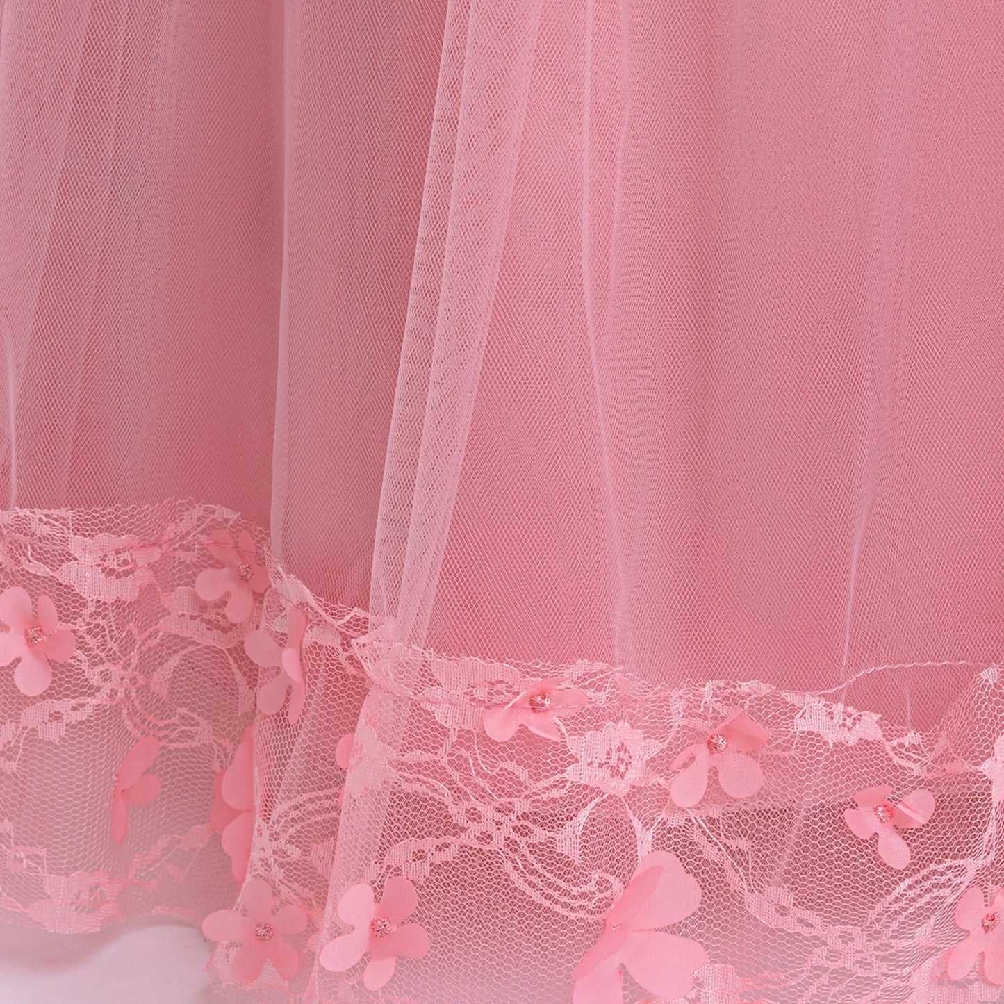 Long Sleeve Flower Bridesmaid Girls Dress Children Christmas Costume Lace Bow Princess Kids Dressees For Girl Party Wedding Gown