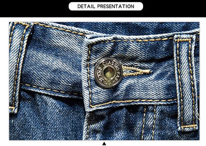 2024 New in Vintage Men's Denim Shorts Fashion Straight Bermuda Jeans Slim Soft Casual Short Pants Male Streetwear
