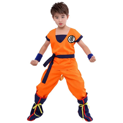 Anime Cosplay Hero Wu kong Uniform Gui Wu For Girls Boys Wigs Full Set Shoe Anime Son Goku Cosplay Costume Carnival Halloween