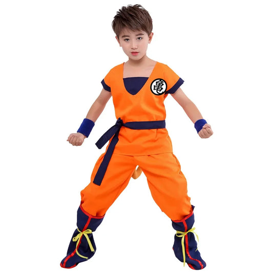 Anime Cosplay Hero Wu kong Uniform Gui Wu For Girls Boys Wigs Full Set Shoe Anime Son Goku Cosplay Costume Carnival Halloween