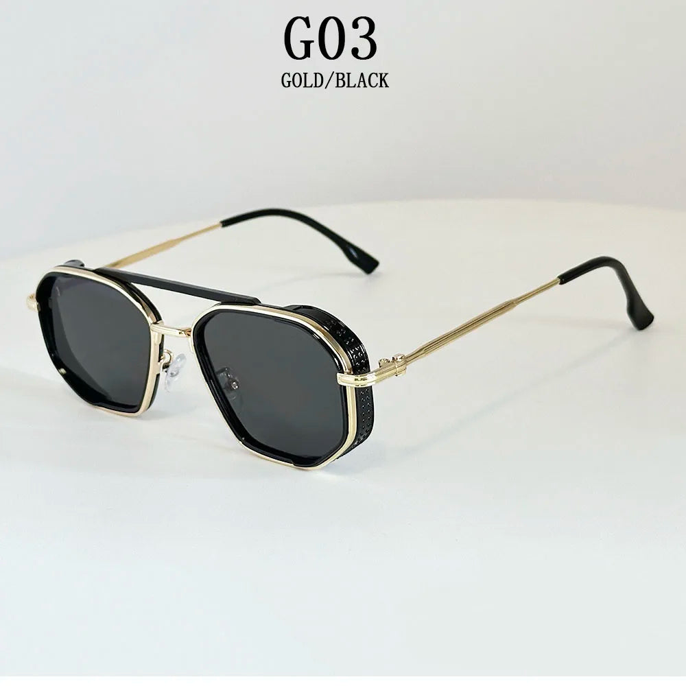 Vintage New Square Sunglass Men Fashion Steampunk Sunglasses Women 2025 Retro Glasses Gafas De Sol Hombre Lunette Soleil Femme