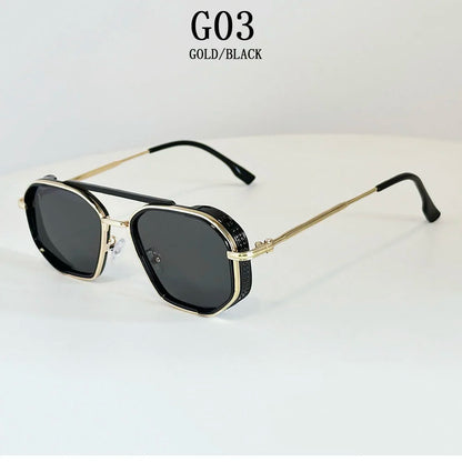 Vintage New Square Sunglass Men Fashion Steampunk Sunglasses Women 2025 Retro Glasses Gafas De Sol Hombre Lunette Soleil Femme
