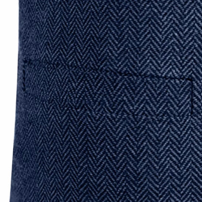 Men Vest Blue Herringbone With Lapel Single Button Waistcoat For Wedding Commute Business Office Work Daily Casual Men Suit Vest