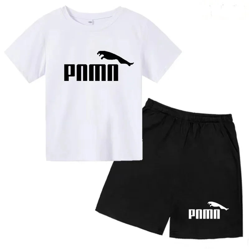 Des vêtements esthétiques pour les enfants de 3 à 12 ans, T-shirt imprimé avec des lettres, blouse à manches courtes et pantalon
