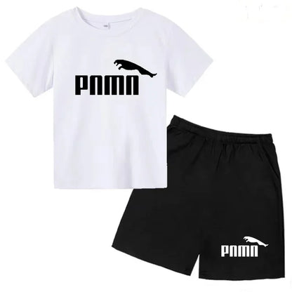 Des vêtements esthétiques pour les enfants de 3 à 12 ans, T-shirt imprimé avec des lettres, blouse à manches courtes et pantalon