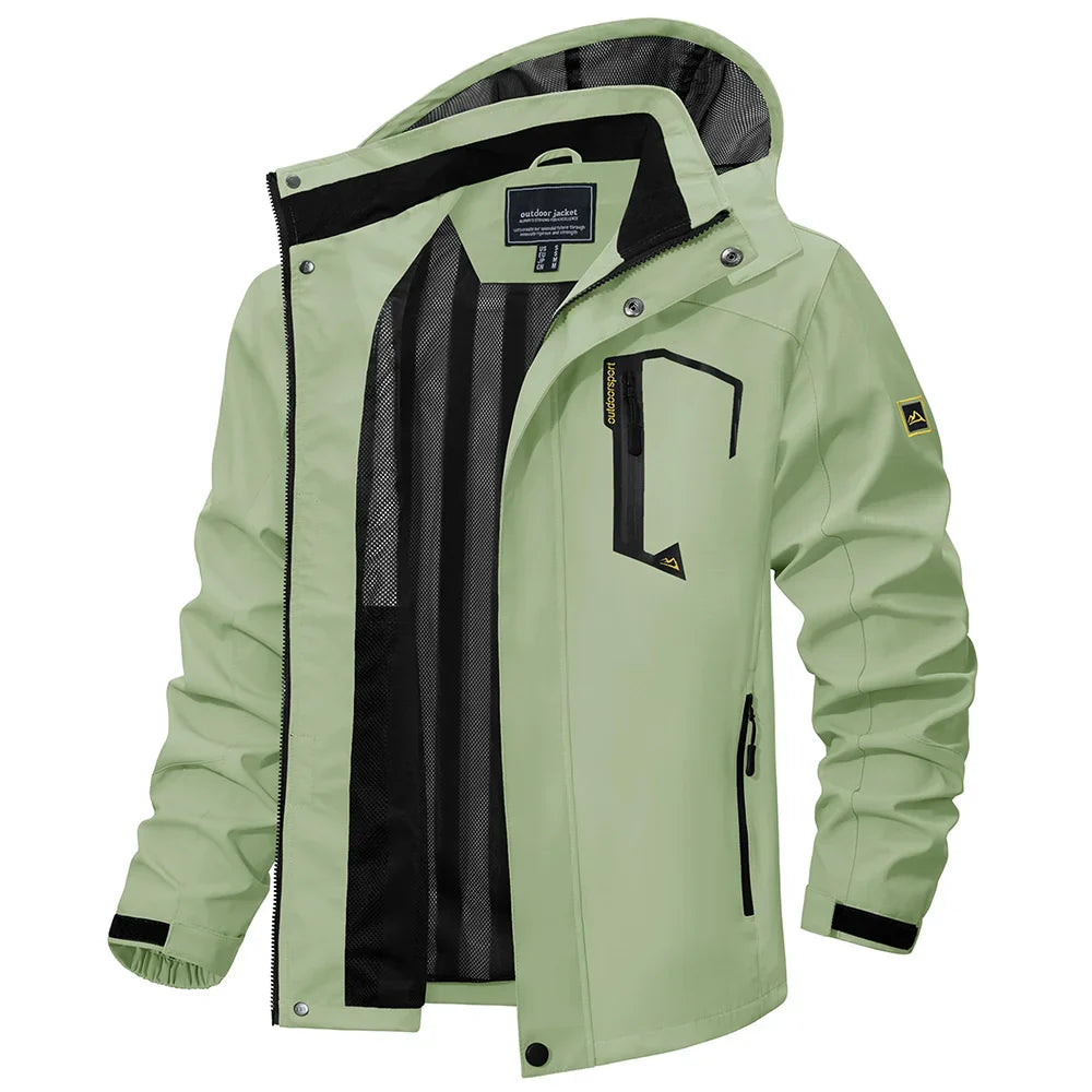 Spring Autumn Lightweight Jackets Mens Mesh Lined Waterproof Rain Jacket Outdoor Fishing Hiking Jacket Male Windbreaker