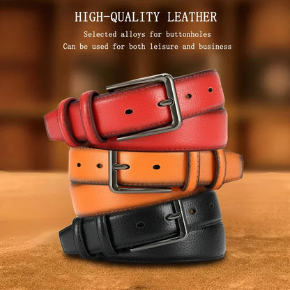 Men Belts High Quality Genuine Leather LONG Large Pin Buckle Metal Automatic Buckle Male Belts Strap Mal 115cm 135cm Size