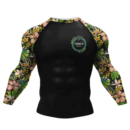 Polyester Sublimation High Elastic Bjj Rash Guard No Gi MMA  Jiu Jitsu Fighting Grappling Compression Shirt OEM Gym Fitness Tops