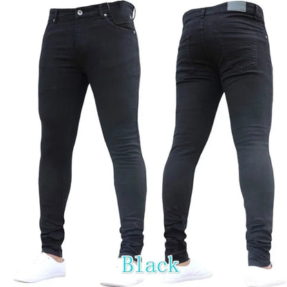 New 2025 high-quality Fashion Casual Cotton Business Black Denim Pants Male Trousers Men's Stretch Regular Fit Jeans S-XXXL