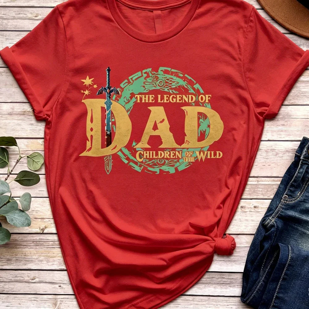 Legend of Dad Gamer Shirt Breath of The Wild Zelda Lover Tshirt Father's Day The Best Gift Tee Men Fashion Summer Cotton Tops