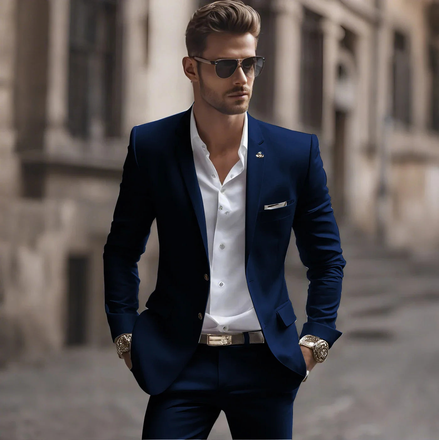 Summer White Men Suits Two Piece Fashion Notch Lapel Single Breasted Suit Slim Fit Elegant Smart Casual Groom Wedding Tuxedo