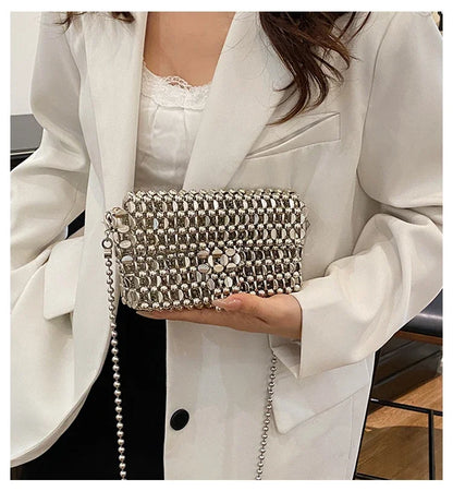 PU Sense of Luxury Solid Color Evening Bags Hollow Out Temperament 2025 Hot Sale Ladies Bags Versatile Fashion Shoulder Bags