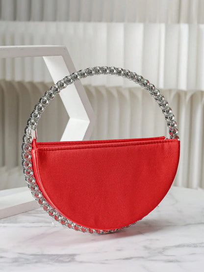 Elegant Rhinestone Novelty Bag, Classic Banquet Clutch Purse, Women's Formal Evening Handbag For Party Wedding