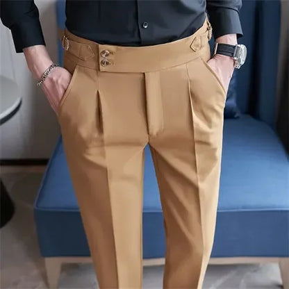 Yellow Men's Suit Pants, Fashion Slim Dress Trousers ,White Black Blue Green Pantalones Hombre Fall/Winter Male Pant, 2025 New