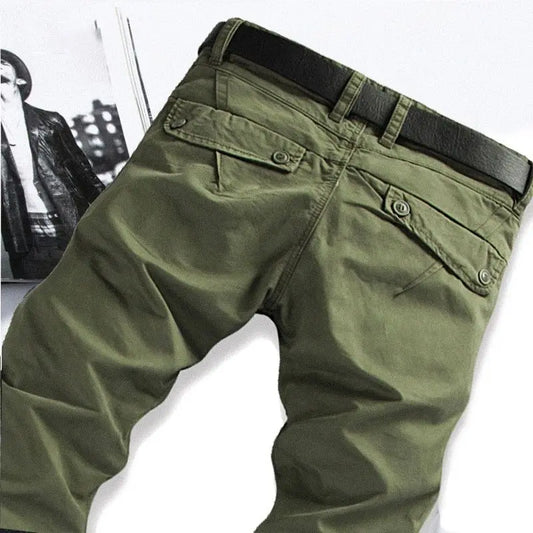Spring and Summer Men's Casual Thin Labor Cargo Work Wear Army Slim Straight Overalls Cotton Long Pants Large Size Trousers
