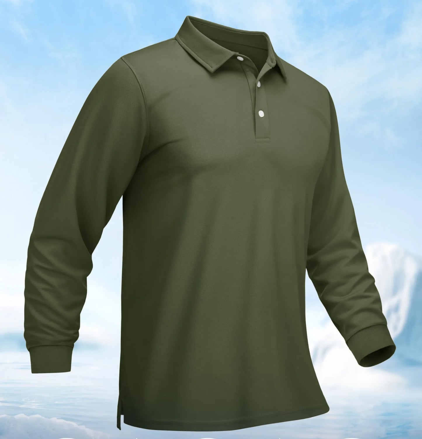 Men Sports Polo Shirts Quick Dry Golf T-shirts Breathable Work Shirts Casual Office Shirts Lightweight Top Long Sleeve