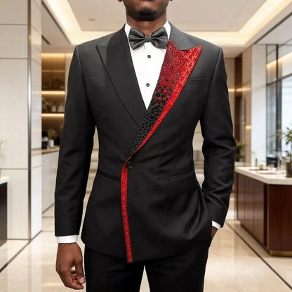 Men Beaded Slim Fit 2 Pieces Wedding Prom Mix Match Designer Style Suit Separates Groom Banquet For Special Occasion Wear